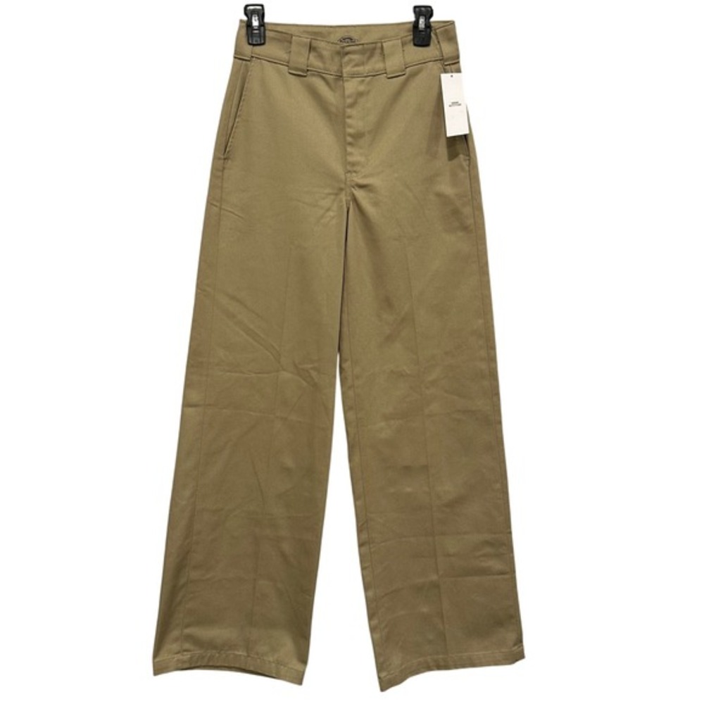 NEW Dickies Womens Size 2‎ High Rise Wide Leg Work Pants Sand Sable Tan FP901STK - Picture 2 of 8
